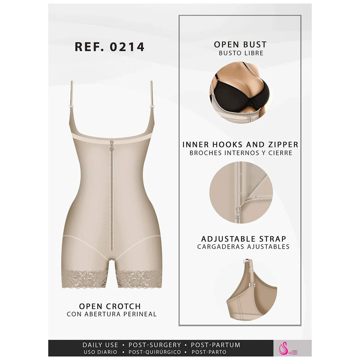 Fajas Salome 0214 – Colombian Mid - Thigh Body Shaper | High Compression Faja - Colombian Shapewear | Siluets