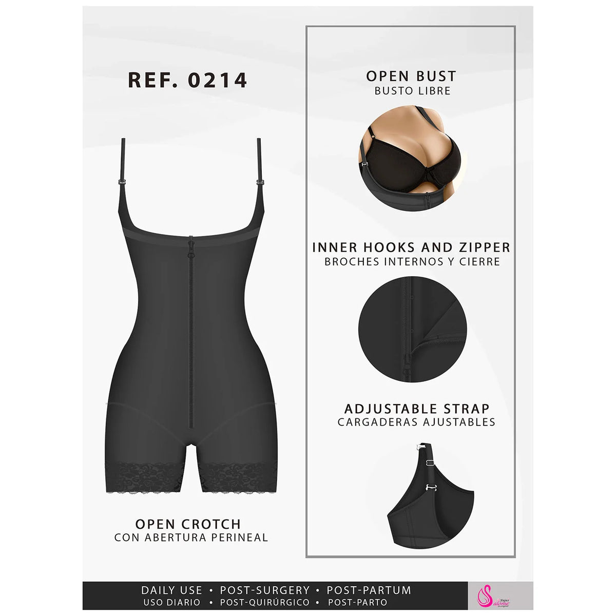 Fajas Salome 0214 – Colombian Mid - Thigh Body Shaper | High Compression Faja - Colombian Shapewear | Siluets