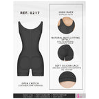 Black shapewear with high back, natural butt lifting effect, soft silicone lace, and open crotch design