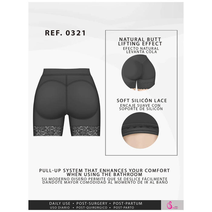 Fajas Salome 0321 – Colombian High - Waist Compression Shorts | Butt Lift - Colombian Shapewear | Siluets