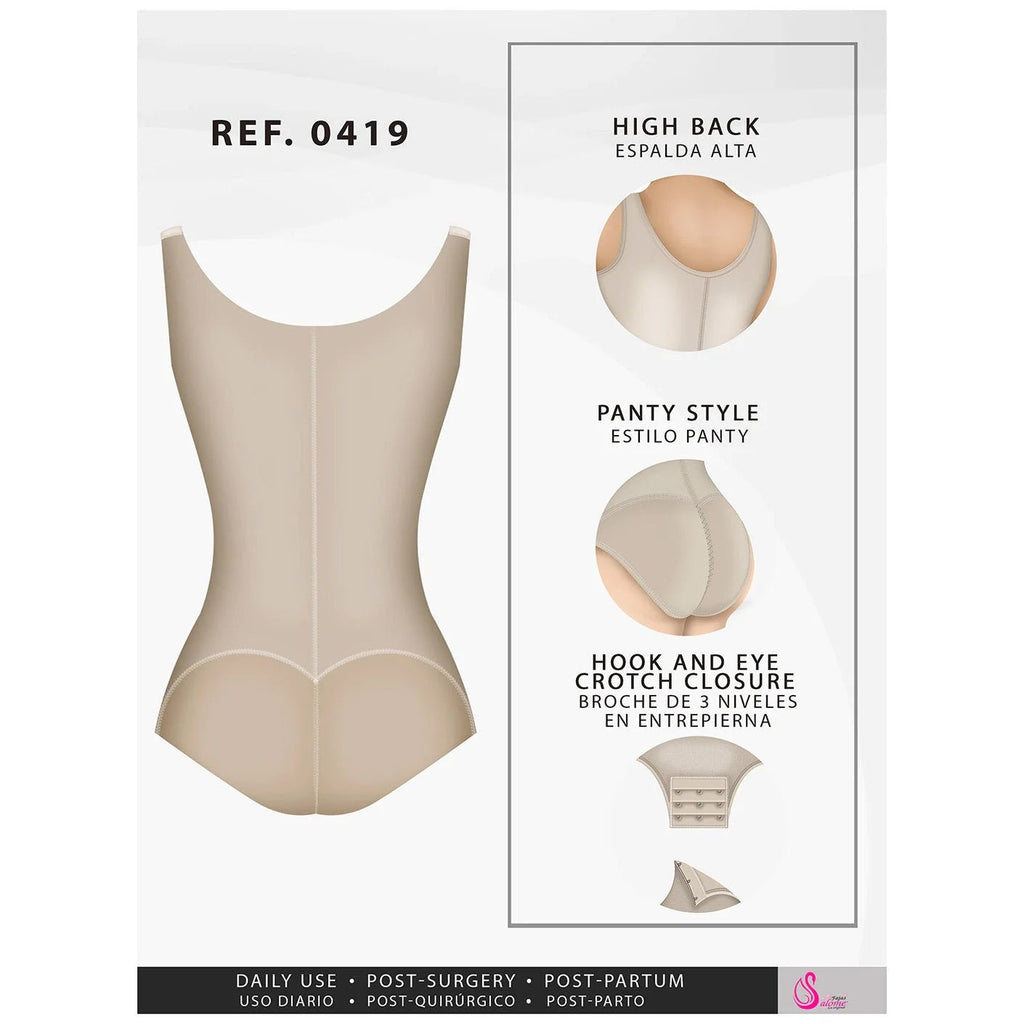 Fajas Salome 0419 | Butt Lifter Hiphugger Mid Thigh Body Shaper | Open Bust Tummy Control Shapewear for Women | Powernet - Colombian Shapewear | Siluets