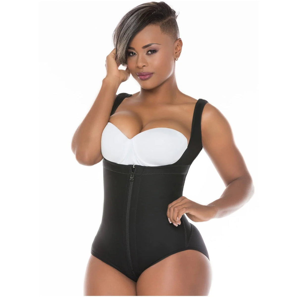 Fajas Salome 0419 | Butt Lifter Hiphugger Mid Thigh Body Shaper | Open Bust Tummy Control Shapewear for Women  | Siluets