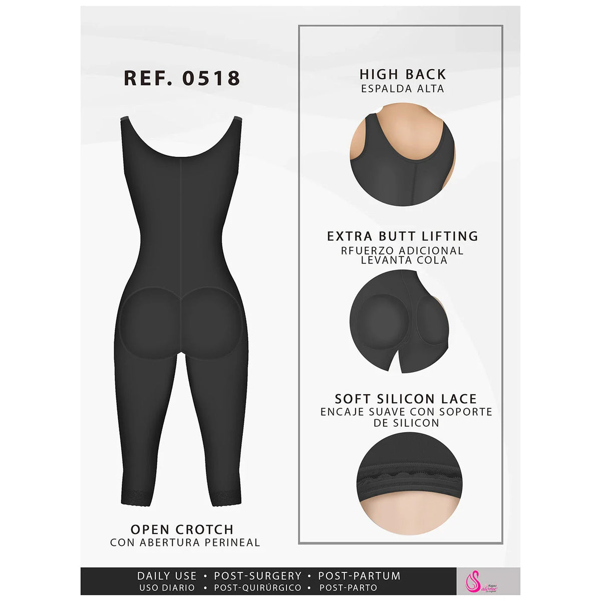 Fajas Salome 0518 – Colombian Full Body Shaper | High Compression Faja - Colombian Shapewear | Siluets