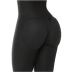Close-up of black shaper’s rear with butt-lifting padding and smooth silhouette.