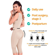 SONRYSE 052 | Colombian Full Body Shaper for Post Surgery with Built - in Bra | Butt Lifting Effect and Tummy Control | Powernet - Colombian Shapewear | Siluets