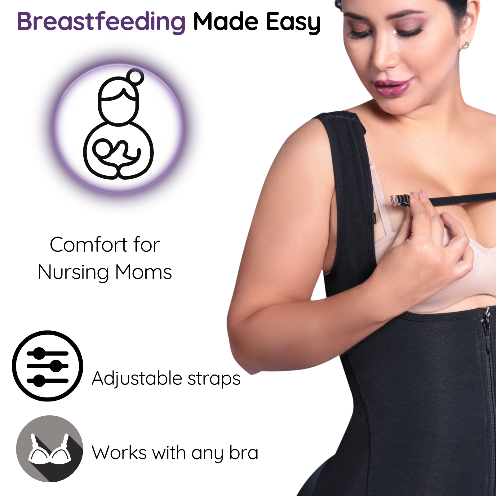 Siluet 1028 Postpartum Bodysuit – Colombian Shapewear for Tummy, Back & Thigh Support