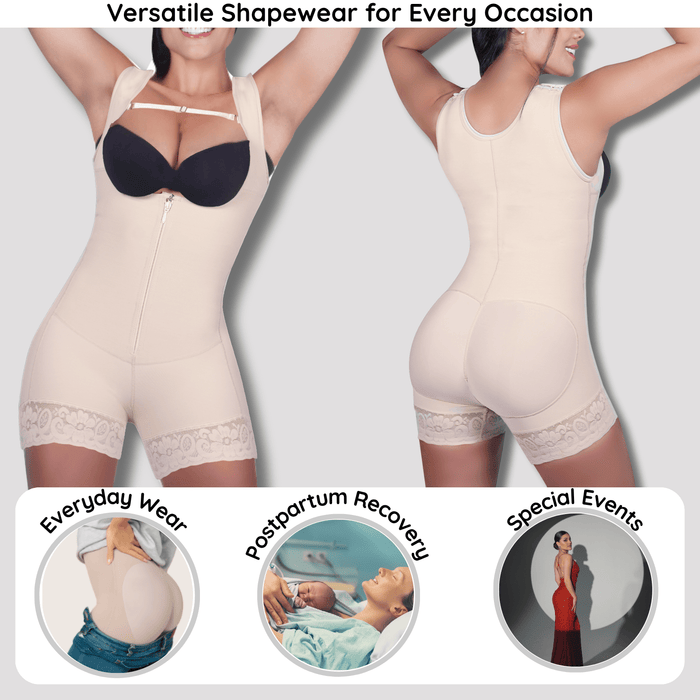 Siluet 1028 Postpartum Bodysuit – Colombian Shapewear for Tummy, Back & Thigh Support - Colombian Shapewear | Siluets