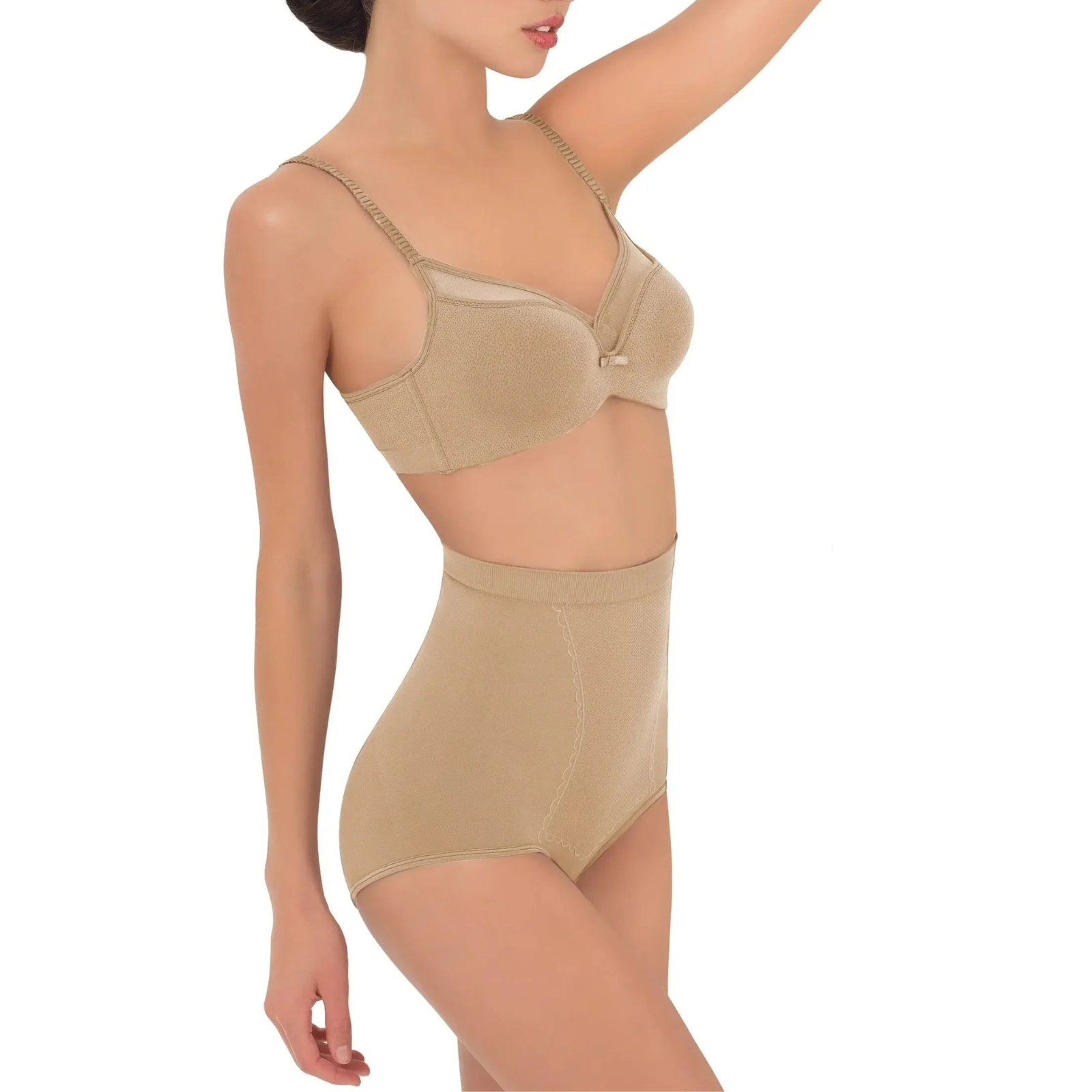 Beige shapewear on a white background