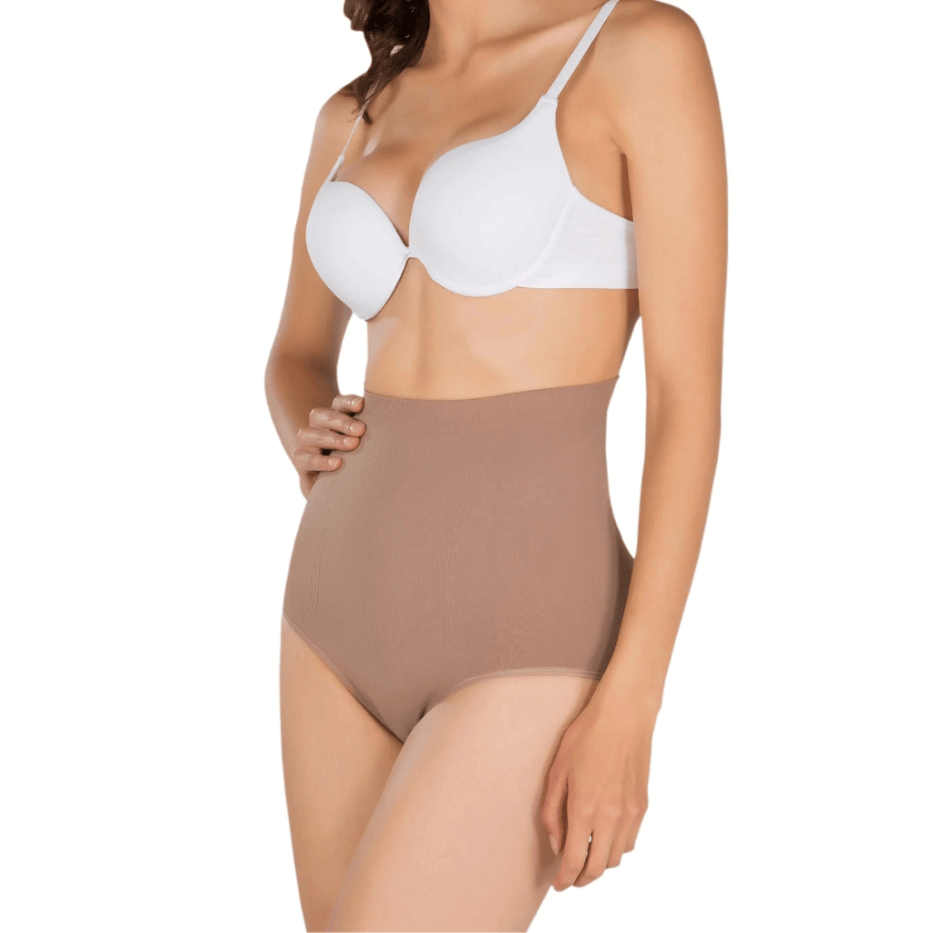 Siluet 1T6089 – Anti - Cellulite Seamless High - Waisted Shaper Briefs | Tummy Control & Smooth Silhouette - Colombian Shapewear | Siluets