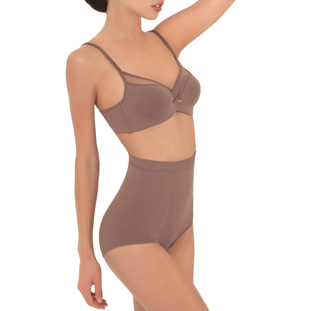 Siluet 1T6089 – Anti - Cellulite Seamless High - Waisted Shaper Briefs | Tummy Control & Smooth Silhouette - Colombian Shapewear | Siluets