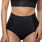 Black lace lingerie set on a white background