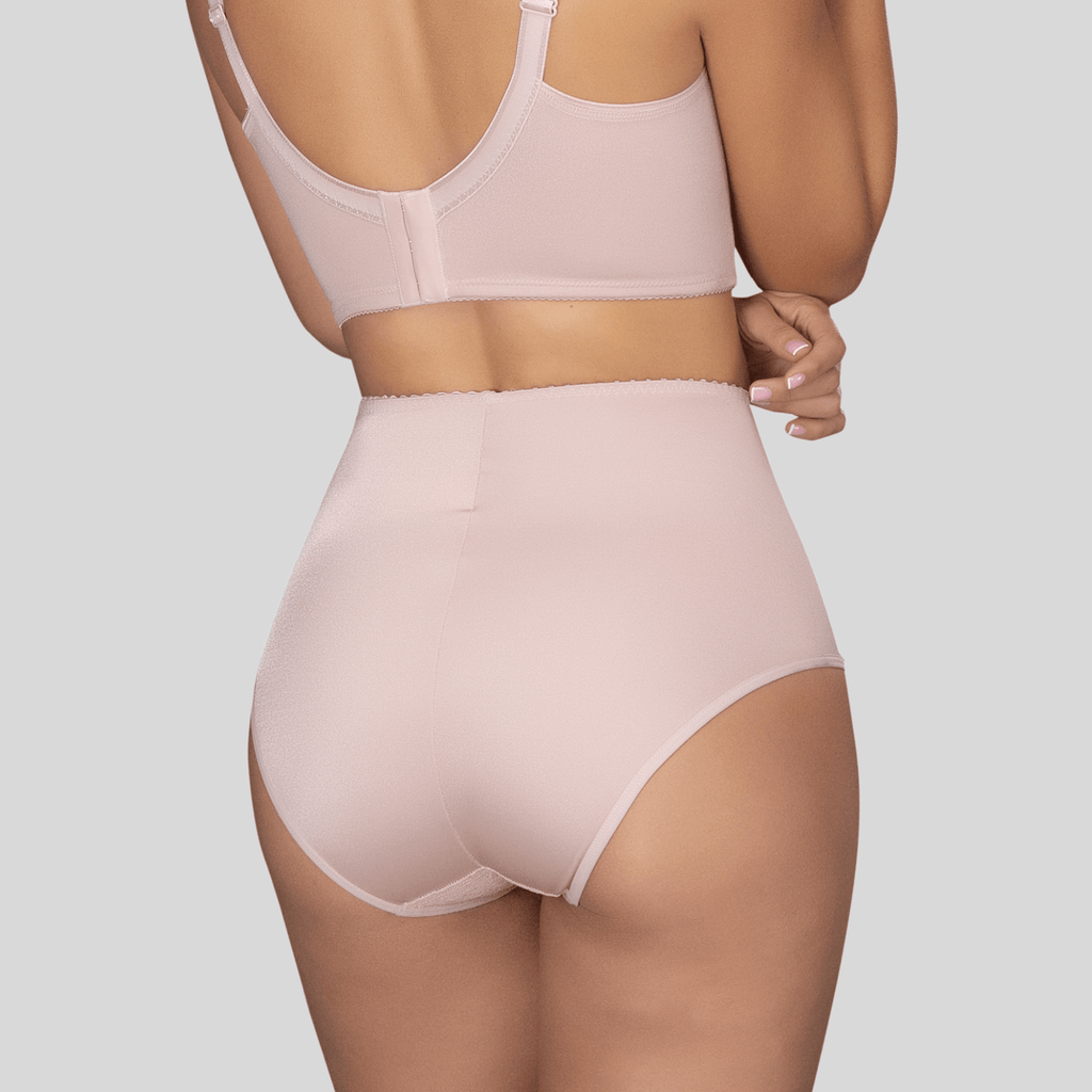 Pink shapewear set on a neutral background