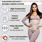 High - Compression Waist Cincher With Double Lining and 100% Natural Latex - Colombian Shapewear | Siluets