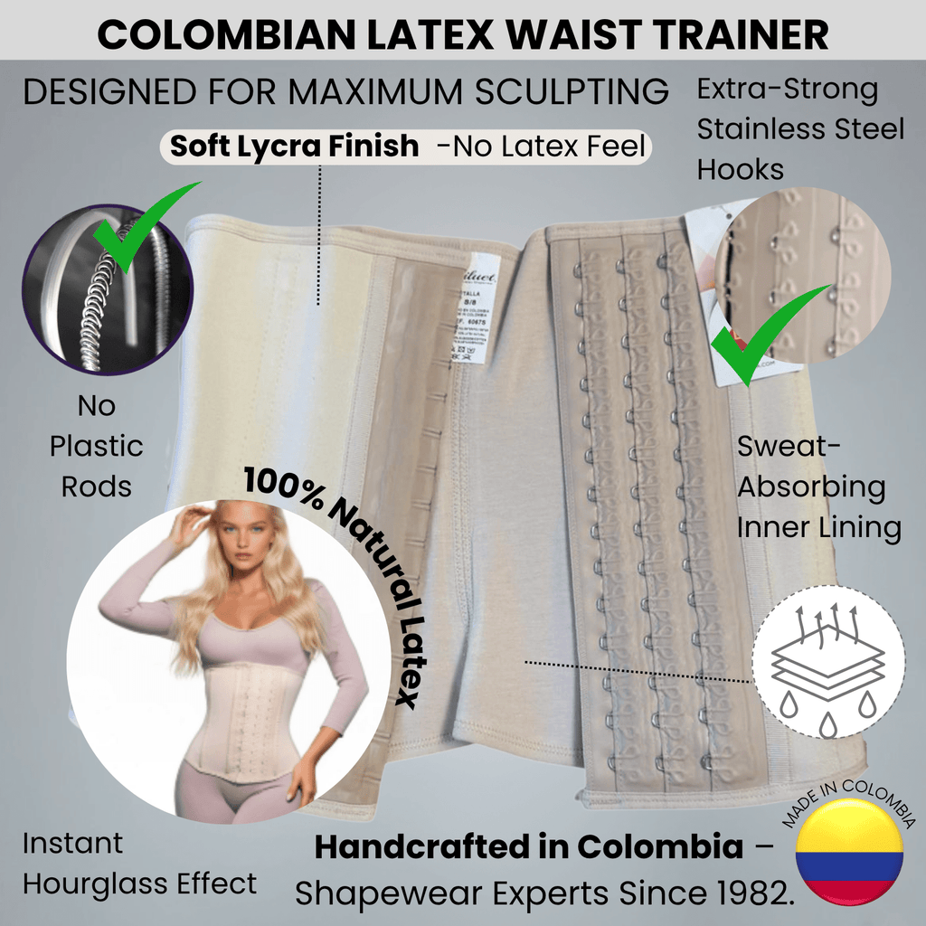 High - Compression Waist Cincher With Double Lining and 100% Natural Latex - Colombian Shapewear | Siluets