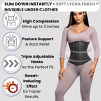 High - Compression Waist Cincher With Double Lining and 100% Natural Latex - Colombian Shapewear | Siluets
