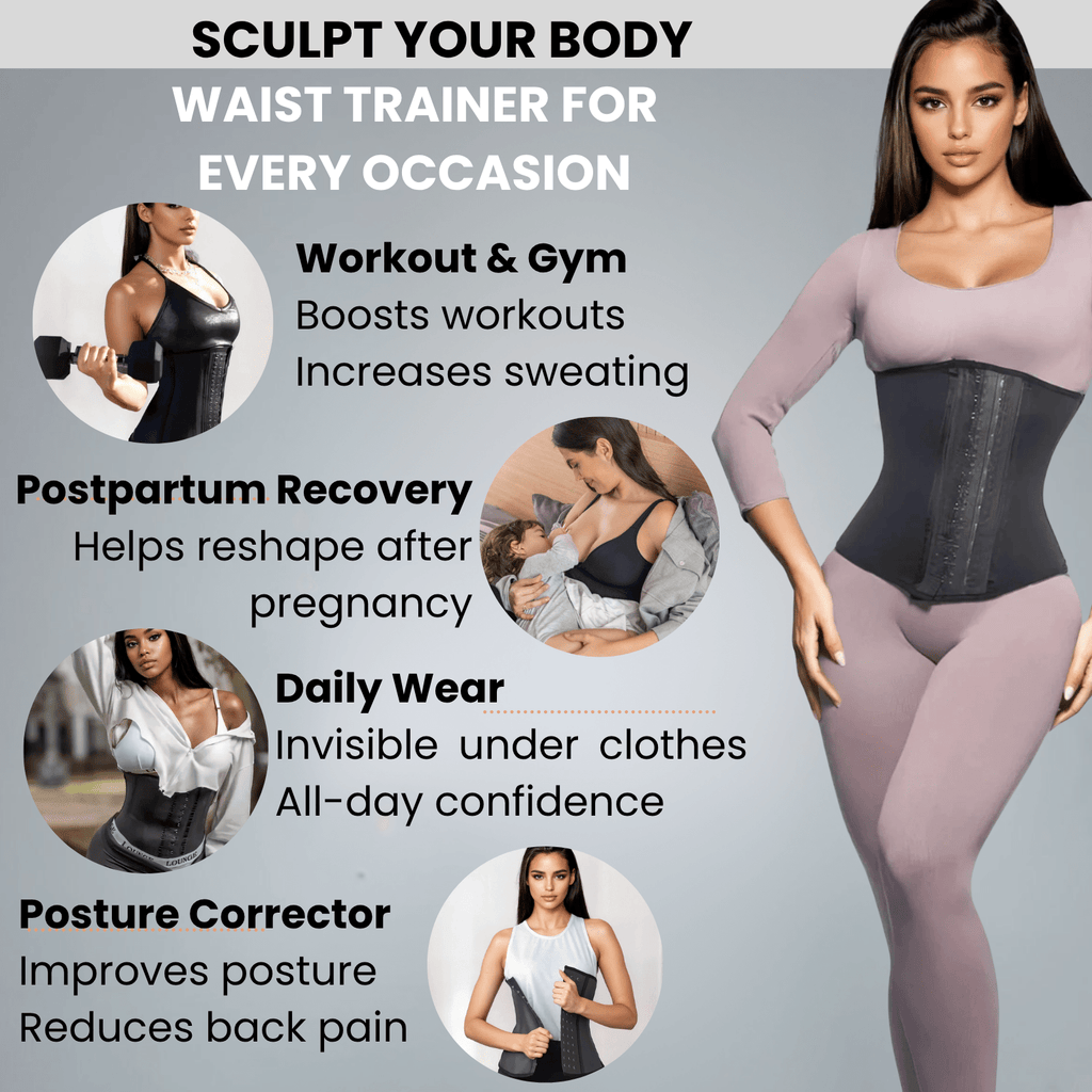 High - Compression Waist Cincher With Double Lining and 100% Natural Latex - Colombian Shapewear | Siluets