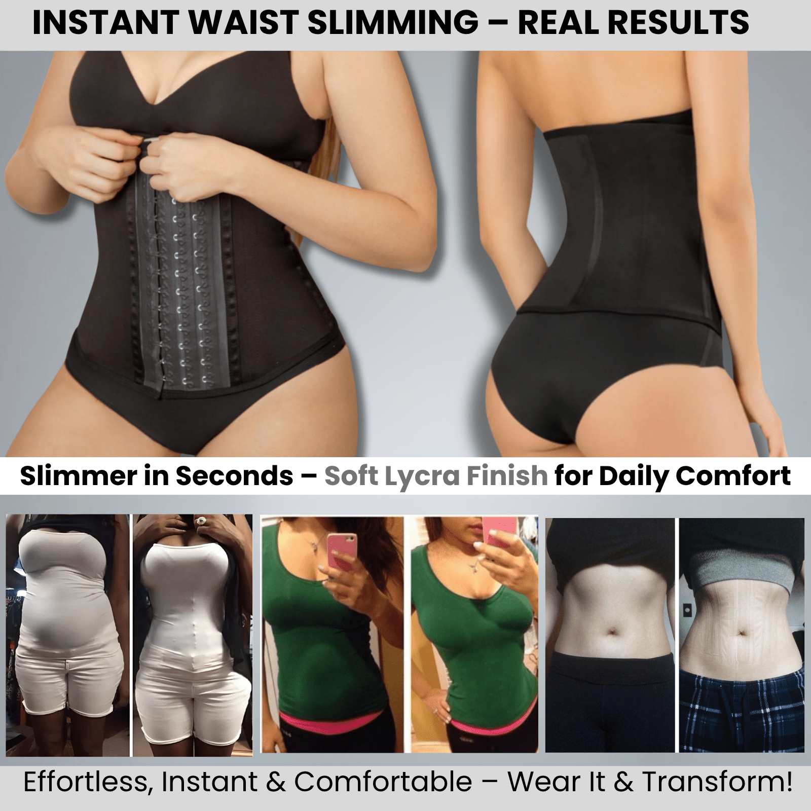 High - Compression Waist Cincher With Double Lining and 100% Natural Latex - Colombian Shapewear | Siluets