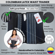 High - Compression Waist Cincher With Double Lining and 100% Natural Latex - Colombian Shapewear | Siluets