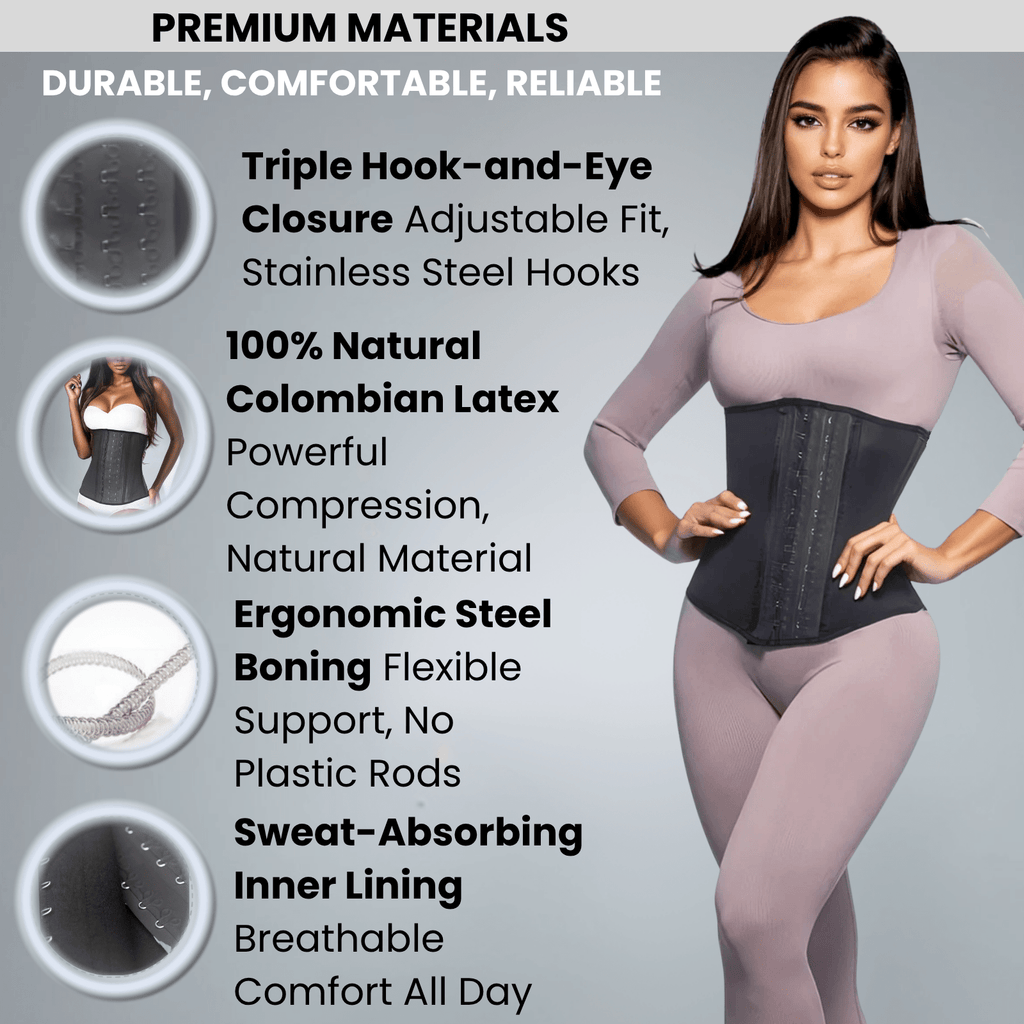 High - Compression Waist Cincher With Double Lining and 100% Natural Latex - Colombian Shapewear | Siluets