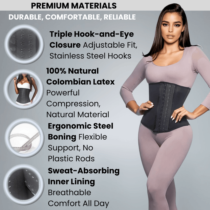 High - Compression Waist Cincher With Double Lining and 100% Natural Latex - Colombian Shapewear | Siluets