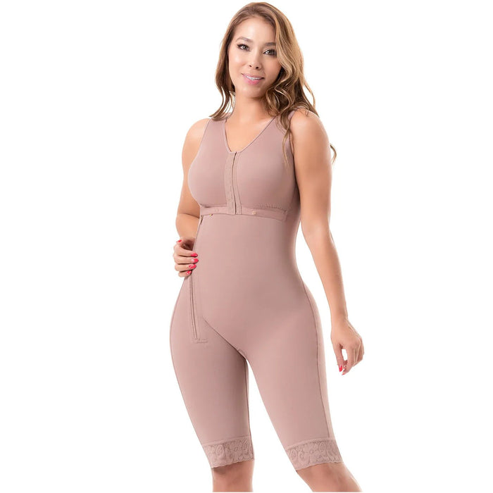 SONRYSE 010 Faja | Built - in Bra, High Back Knee Length Post Surgery Bodysuit - Colombian Shapewear | Siluets