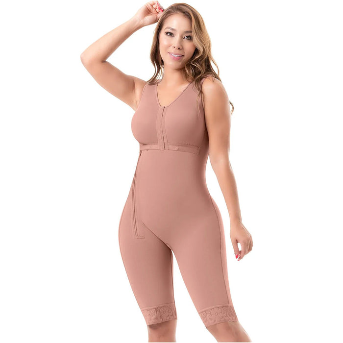 SONRYSE 010 Faja | Built - in Bra, High Back Knee Length Post Surgery Bodysuit - Colombian Shapewear | Siluets
