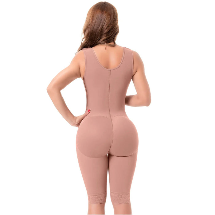 SONRYSE 010 Faja | Built - in Bra, High Back Knee Length Post Surgery Bodysuit - Colombian Shapewear | Siluets