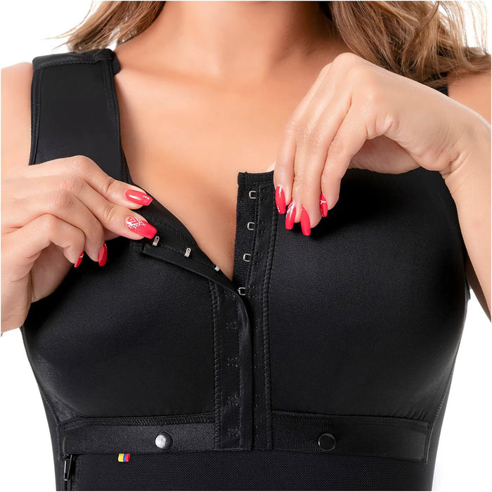 SONRYSE 010 Faja | Built - in Bra, High Back Knee Length Post Surgery Bodysuit - Colombian Shapewear | Siluets