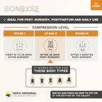 Sonryse 022ZF Colombian Faja – High Compression Postpartum & Post-Surgery Bodysuit with Built-In Bra and Powernet Support