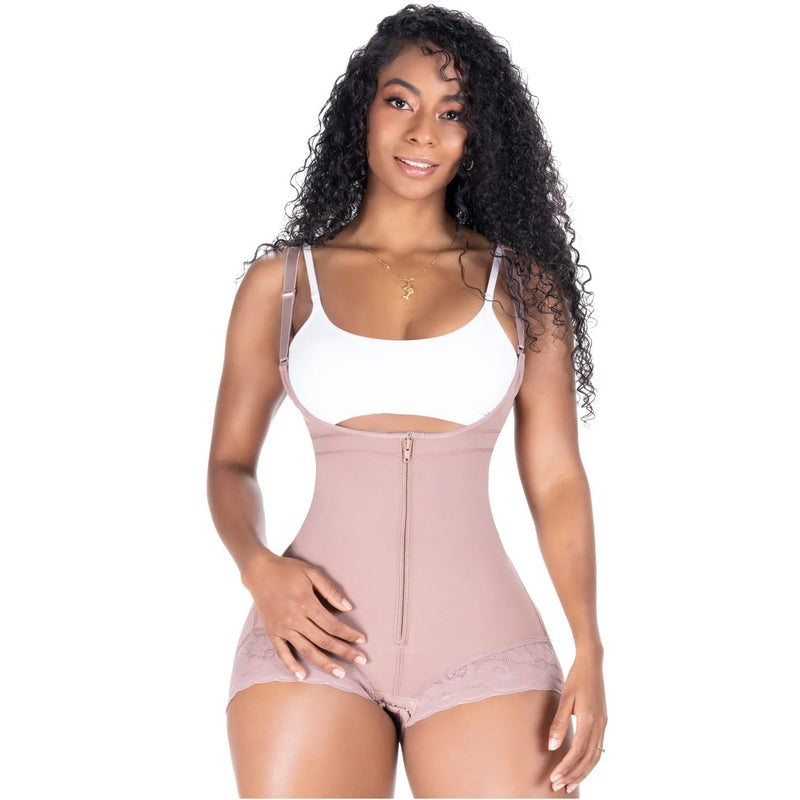 SONRYSE 020ZF | Post Surgery & Postpartum Faja | Open Bust Panty Shapewear Bodysuit | Powernet - Colombian Shapewear | Siluets