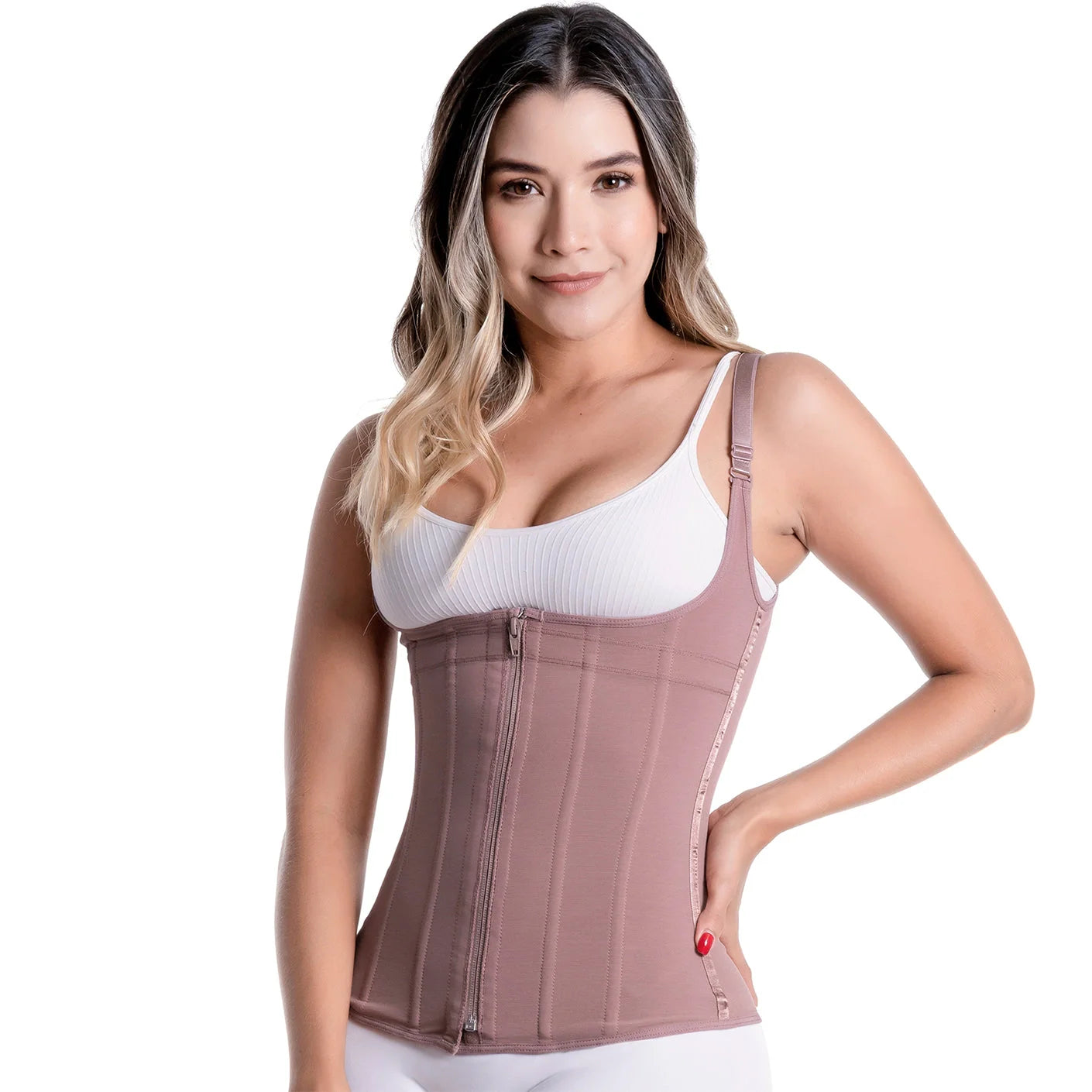 Sonryse 024ZF Colombian Shapewear Vest – High Compression Open Bust Tummy Control Girdle with Adjustable Straps | Daily Use Powernet Shaper