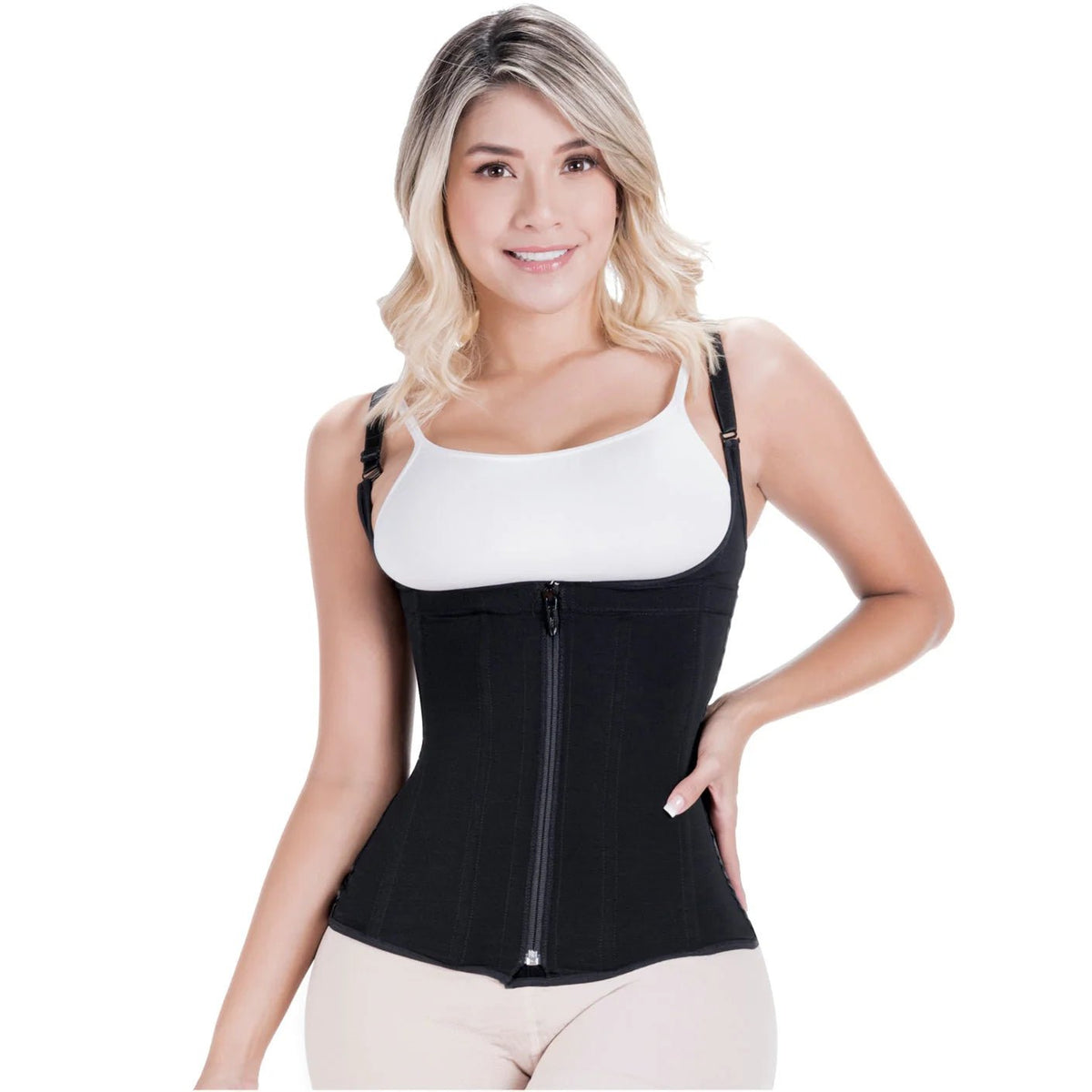 Sonryse 024ZF Colombian Shapewear Vest – High Compression Open Bust Tummy Control Girdle with Adjustable Straps | Daily Use Powernet Shaper - Colombian Shapewear | Siluets