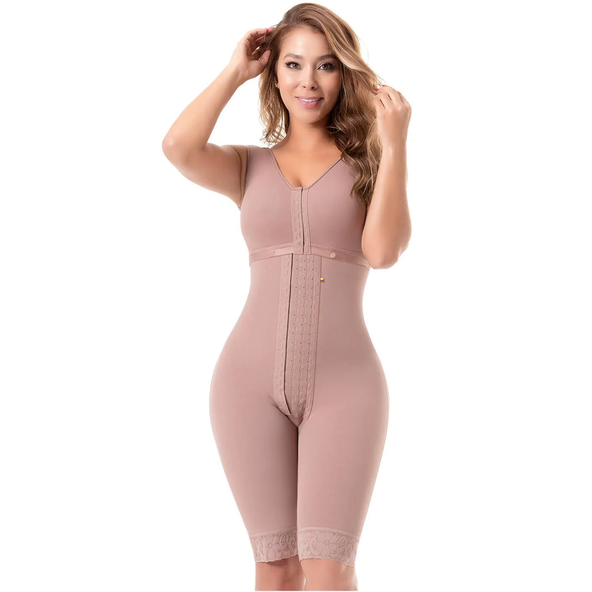 SONRYSE 052 | Colombian Full Body Shaper for Post Surgery with Built - in Bra | Butt Lifting Effect and Tummy Control | Powernet - Colombian Shapewear | Siluets