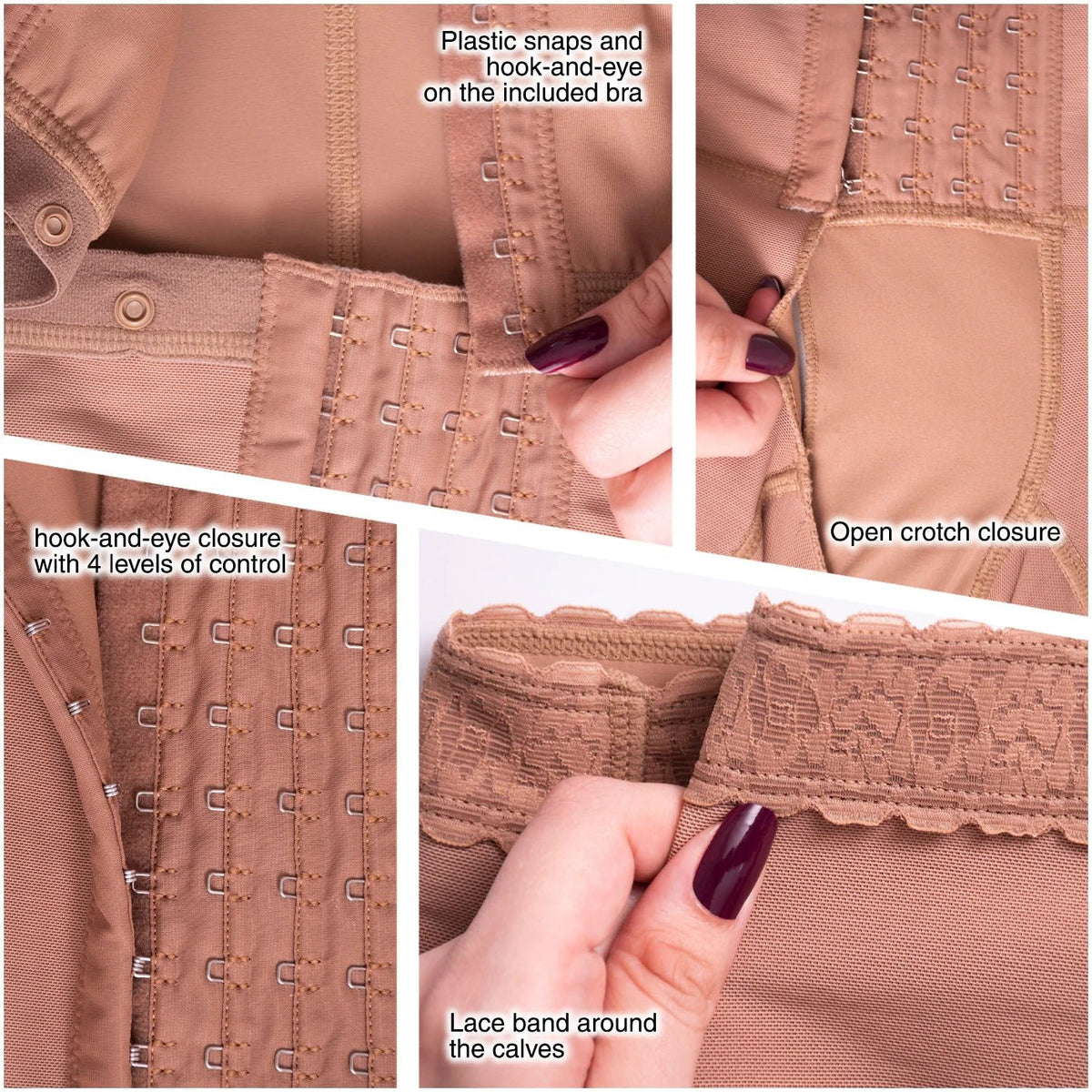 SONRYSE 052 | Colombian Full Body Shaper for Post Surgery with Built - in Bra | Butt Lifting Effect and Tummy Control | Powernet - Colombian Shapewear | Siluets