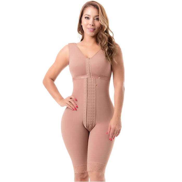 SONRYSE 052 | Colombian Full Body Shaper for Post Surgery with Built - in Bra | Butt Lifting Effect and Tummy Control | Powernet - Colombian Shapewear | Siluets