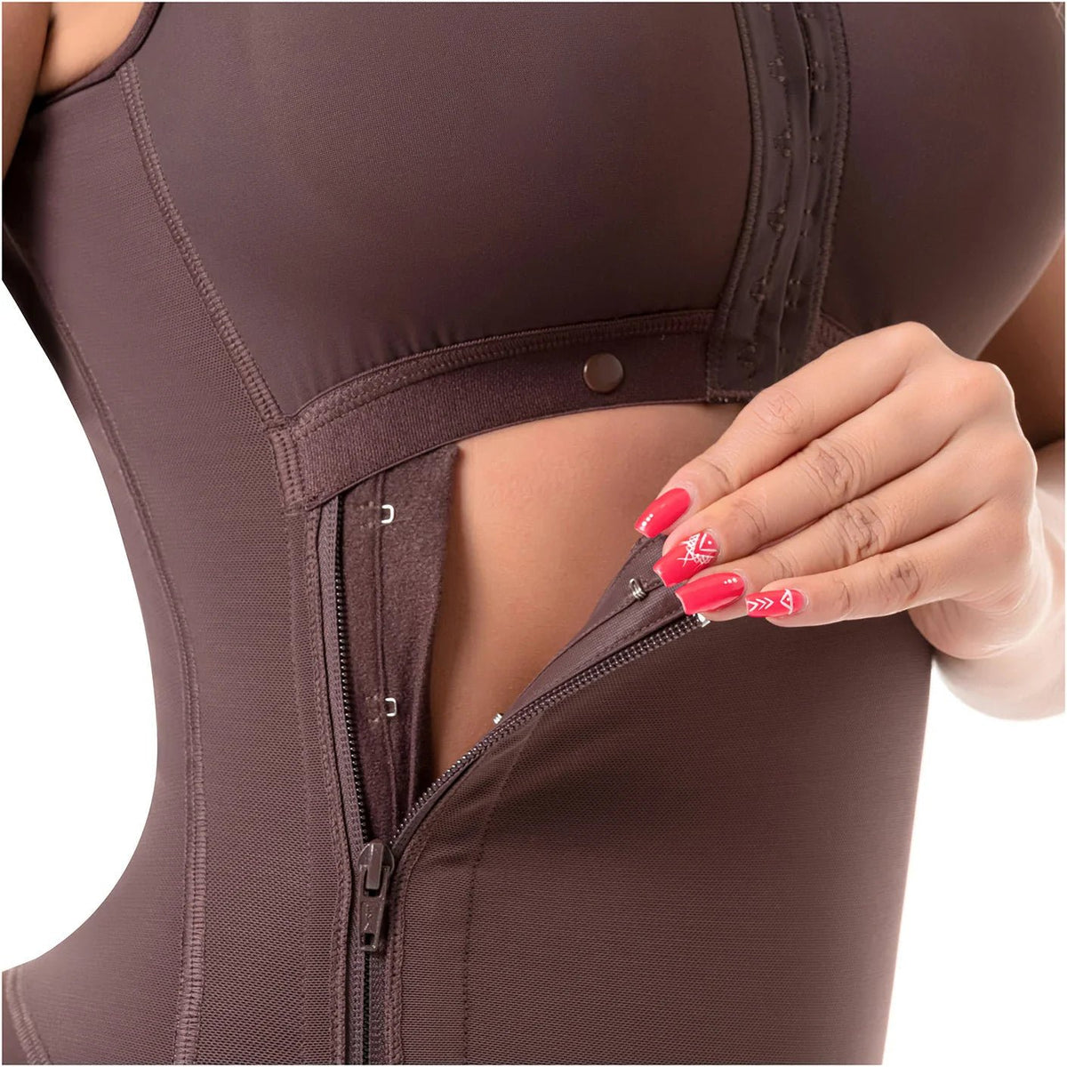 SONRYSE 053 | Colombian Mid - Thigh Post - Op Girdle with Built - in Bra | Postpartum Shapewear | Powernet - Colombian Shapewear | Siluets