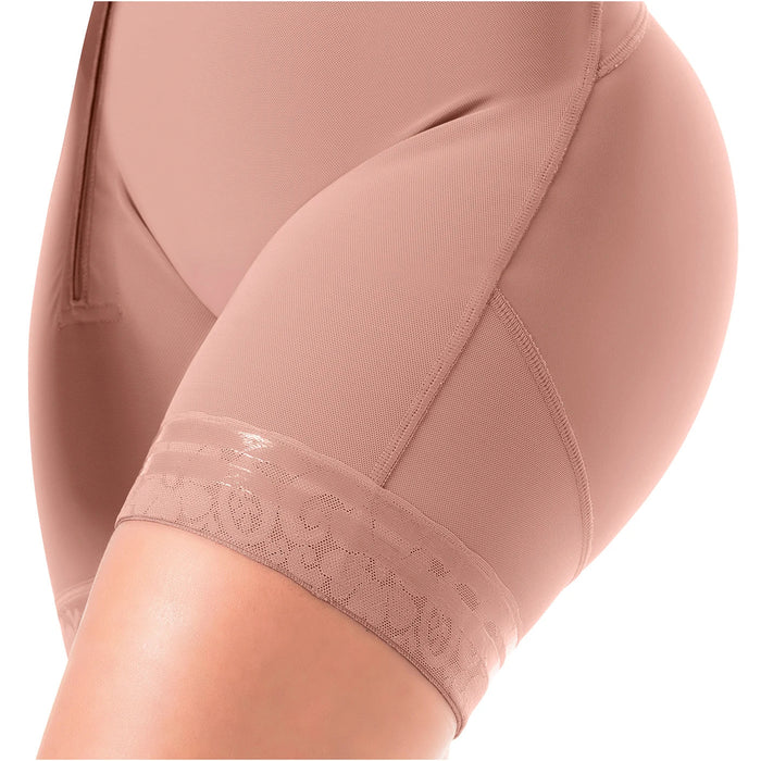 SONRYSE 053 | Colombian Mid - Thigh Post - Op Girdle with Built - in Bra | Postpartum Shapewear | Powernet - Colombian Shapewear | Siluets