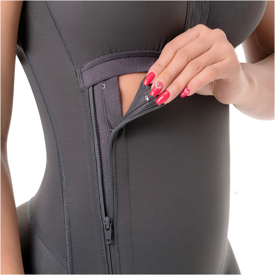 SONRYSE 053 | Colombian Mid - Thigh Post - Op Girdle with Built - in Bra | Postpartum Shapewear | Powernet - Colombian Shapewear | Siluets