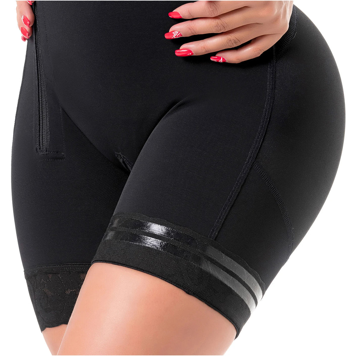 SONRYSE 053 | Colombian Mid - Thigh Post - Op Girdle with Built - in Bra | Postpartum Shapewear | Powernet - Colombian Shapewear | Siluets