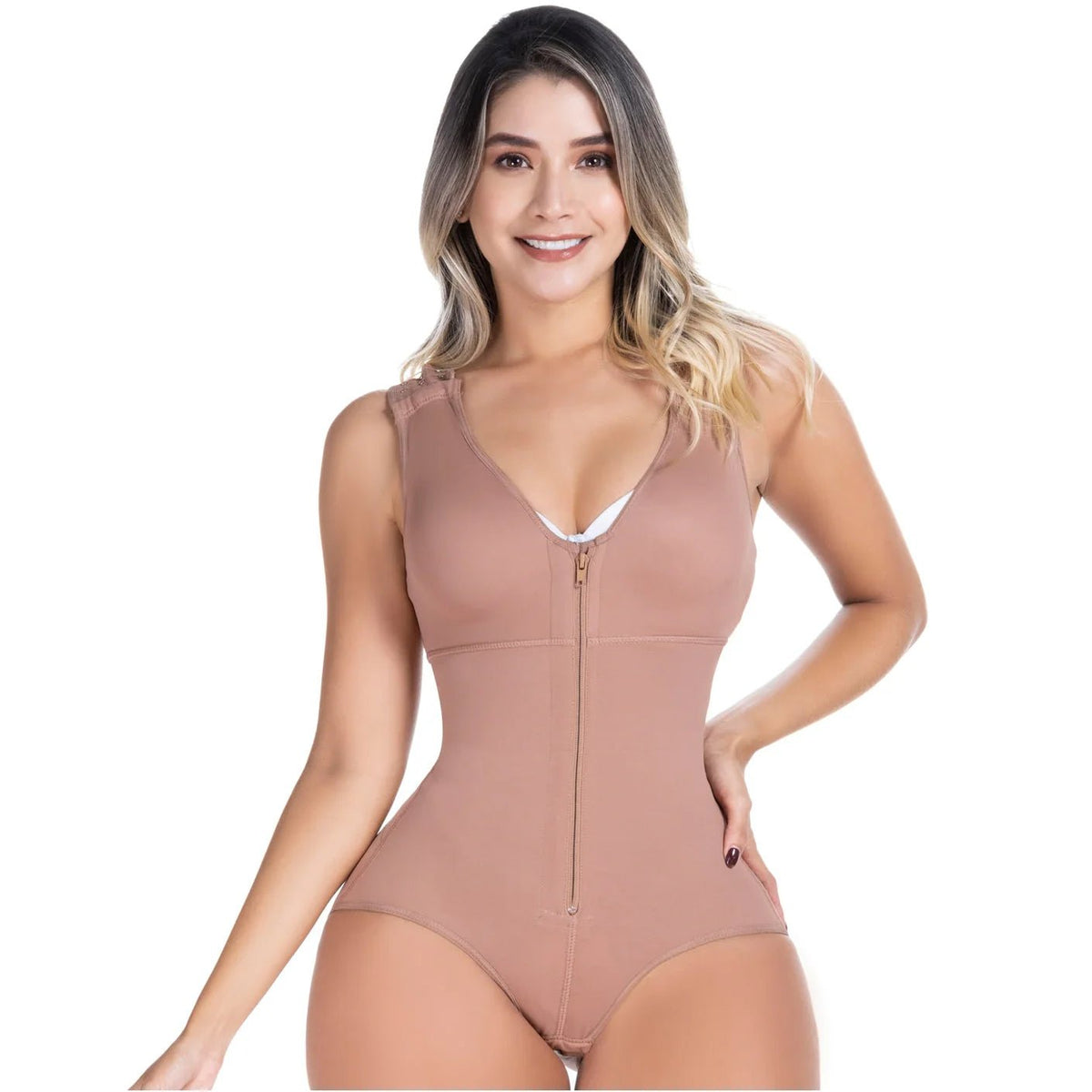 SONRYSE 055ZF | Panty Bodysuit Shapewear with Built - in Bra | Postpartum and Daily Use | Powernet - Colombian Shapewear | Siluets