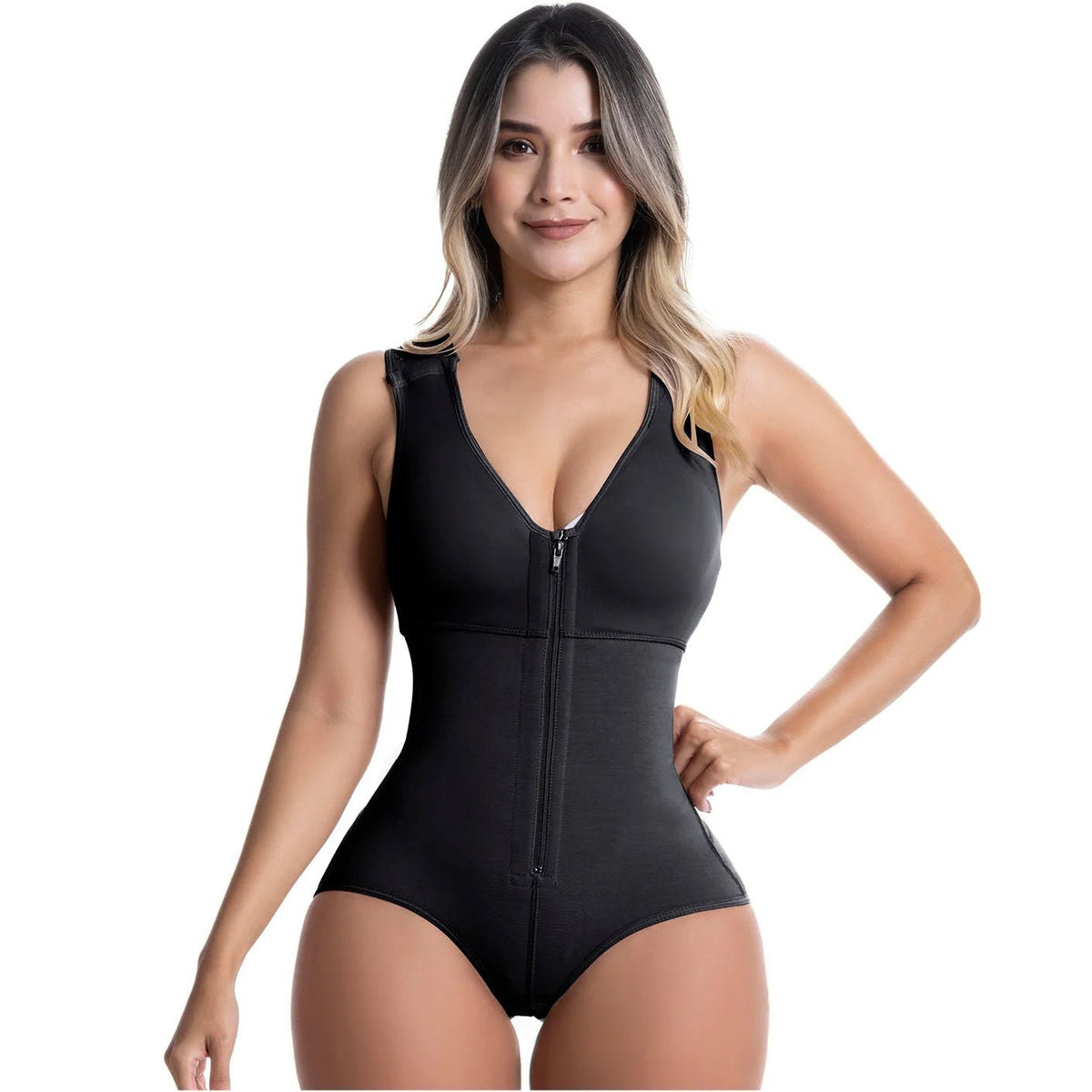 SONRYSE 055ZF | Panty Bodysuit Shapewear with Built - in Bra | Postpartum and Daily Use | Powernet - Colombian Shapewear | Siluets