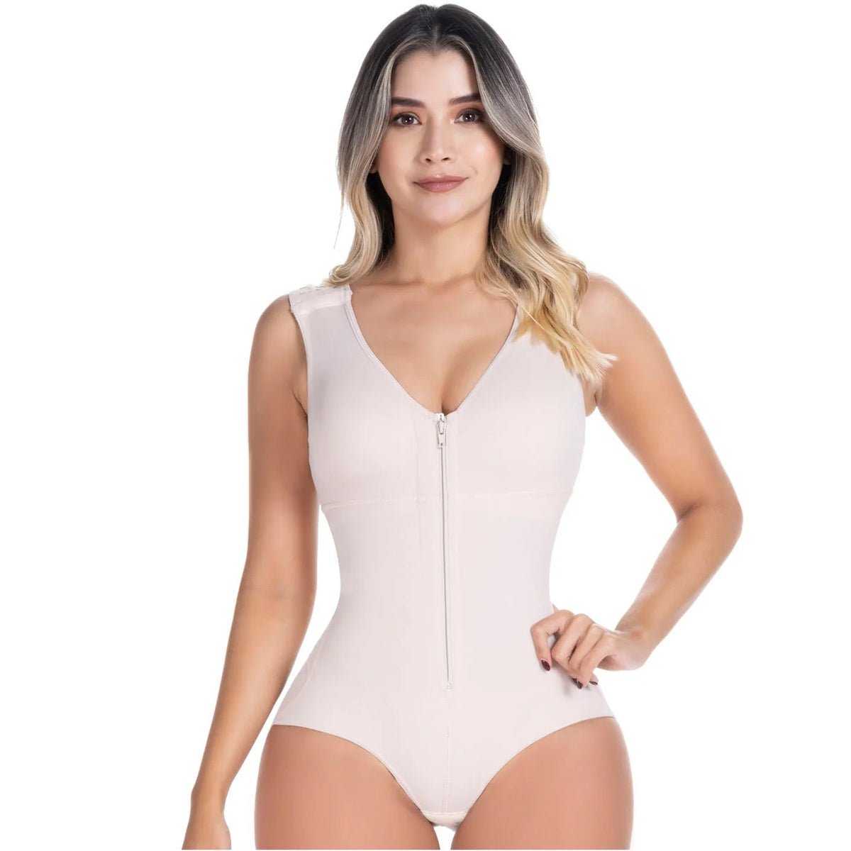 SONRYSE 055ZF | Panty Bodysuit Shapewear with Built - in Bra | Postpartum and Daily Use | Powernet - Colombian Shapewear | Siluets