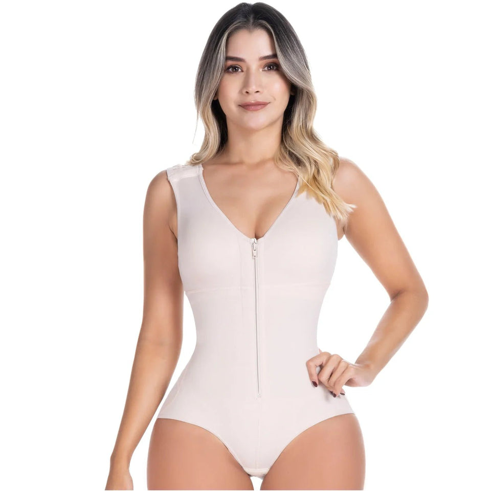 SONRYSE 055ZF | Panty Bodysuit Shapewear with Built - in Bra | Postpartum and Daily Use | Powernet - Colombian Shapewear | Siluets