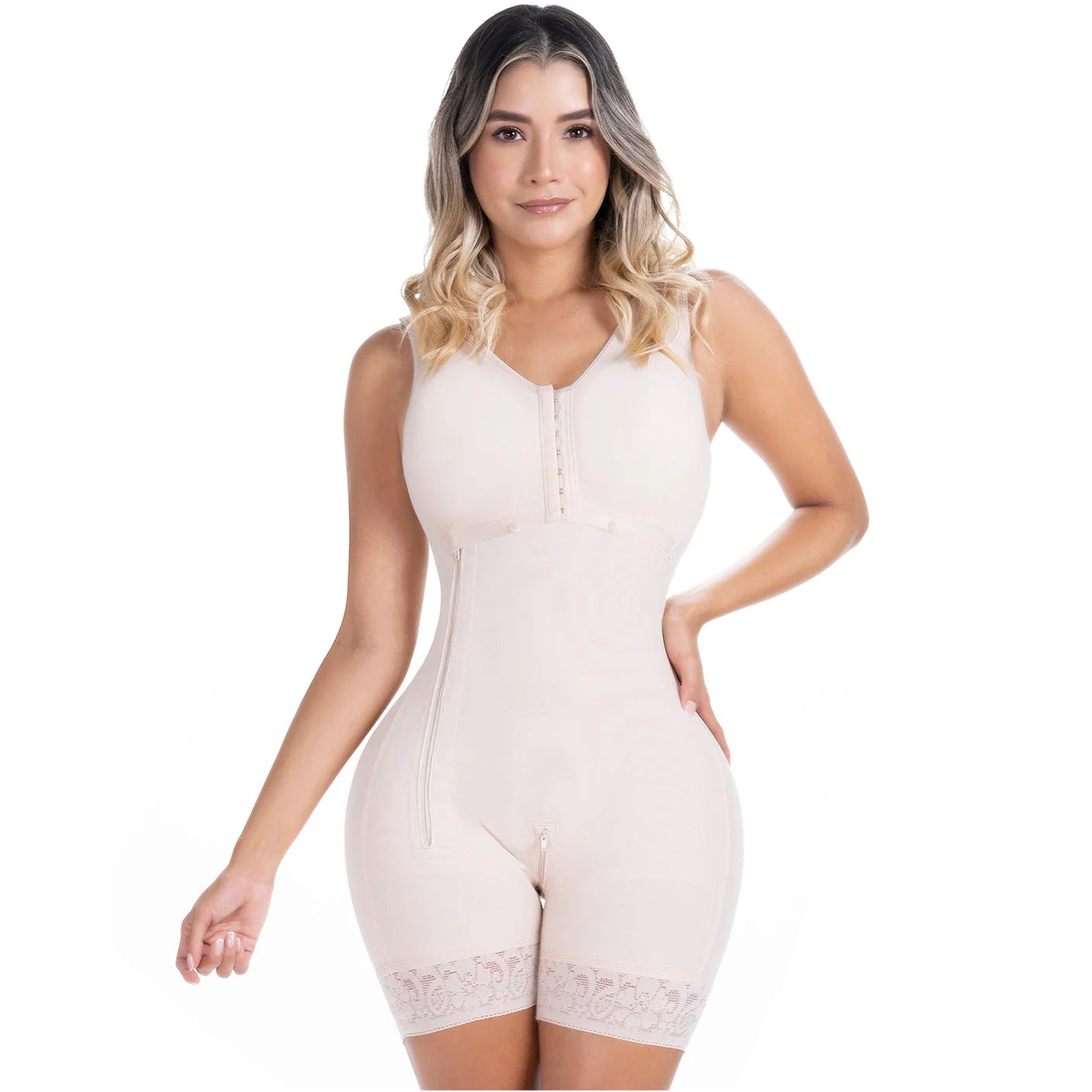 Sonryse 058BF Colombian Postpartum & Post-Surgery Stage 2 Faja – High Compression Full Body Shaper with Built-in Bra & Butt Lift | Powernet