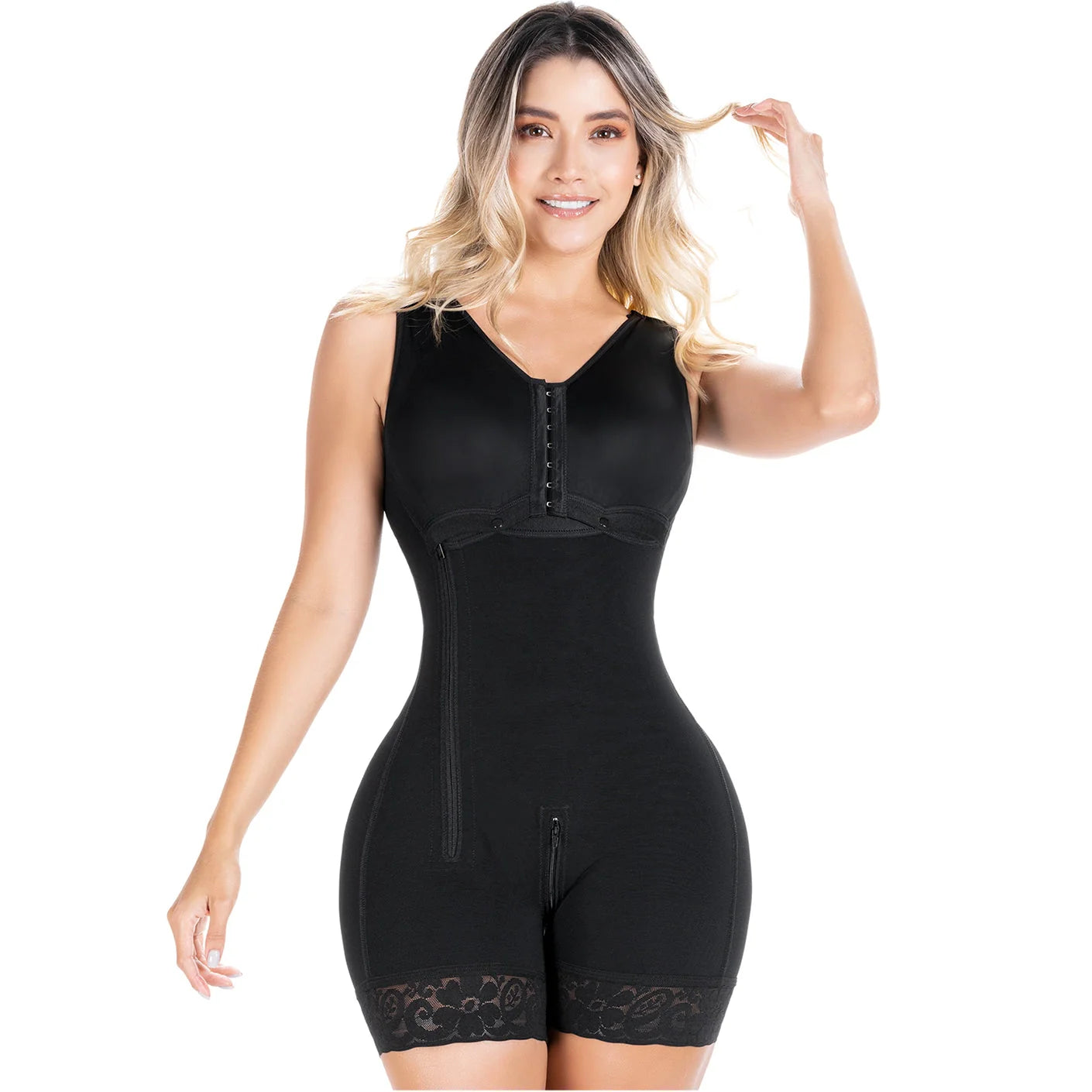Sonryse 058BF Colombian Postpartum & Post-Surgery Stage 2 Faja – High Compression Full Body Shaper with Built-in Bra & Butt Lift | Powernet