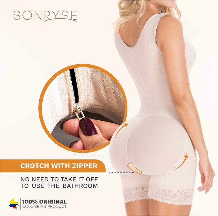 Sonryse 058BF Colombian Postpartum & Post - Surgery Stage 2 Faja – High Compression Full Body Shaper with Built - in Bra & Butt Lift | Powernet - Colombian Shapewear | Siluets