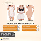 Sonryse 068BF Colombian Postpartum & Post - Surgery Faja – High Compression Tummy Control Bodysuit with Open Bust & Butt Lift | Powernet Shapewear - Colombian Shapewear | Siluets