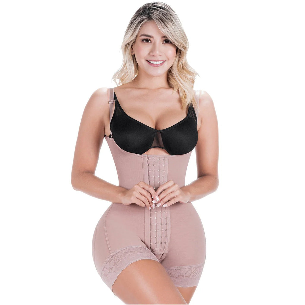 Sonryse 068BF Colombian Postpartum & Post - Surgery Faja – High Compression Tummy Control Bodysuit with Open Bust & Butt Lift | Powernet Shapewear - Colombian Shapewear | Siluets