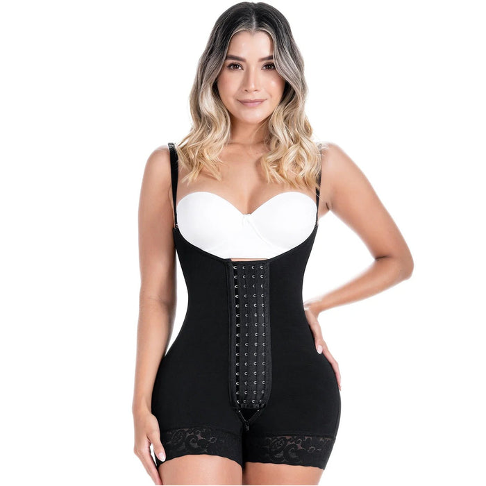 Sonryse 068BF Colombian Postpartum & Post - Surgery Faja – High Compression Tummy Control Bodysuit with Open Bust & Butt Lift | Powernet Shapewear - Colombian Shapewear | Siluets