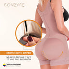 Sonryse 068BF Colombian Postpartum & Post - Surgery Faja – High Compression Tummy Control Bodysuit with Open Bust & Butt Lift | Powernet Shapewear - Colombian Shapewear | Siluets